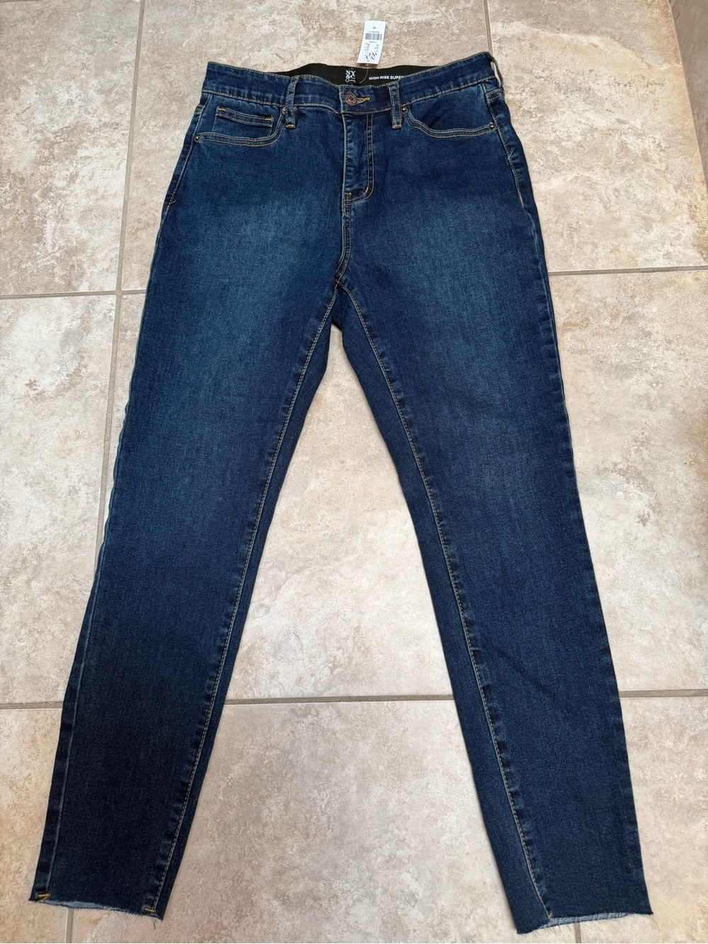 New York & Company Dark Blue High Rise Skinny Jeans, Size 10